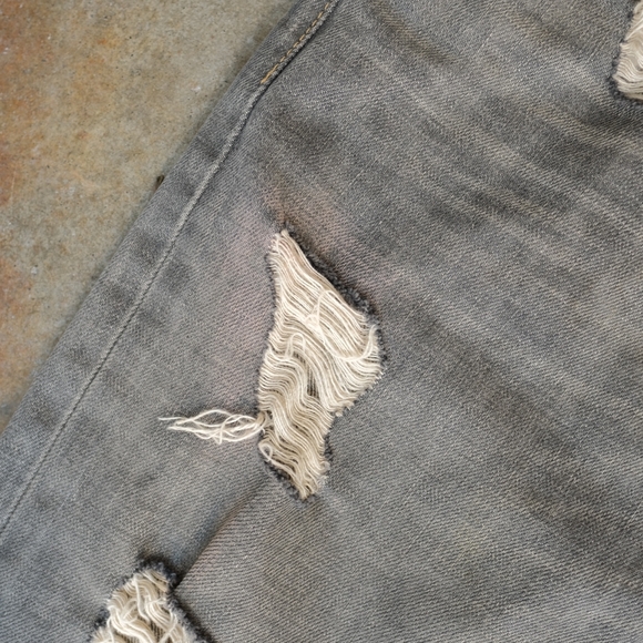 NSF Women's Straight Slouch Button Fly Distressed Jeans, Size US 4 *see meas - Picture 6 of 10